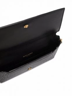 Saint Laurent monogram croc-effect phone holder