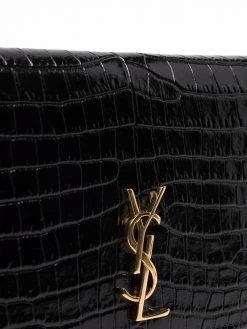 Saint Laurent monogram croc-effect phone holder