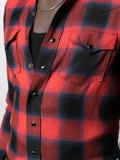 Saint Laurent check-print long-sleeve shirt