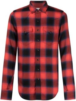 Saint Laurent check-print long-sleeve shirt