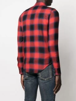 Saint Laurent check-print long-sleeve shirt