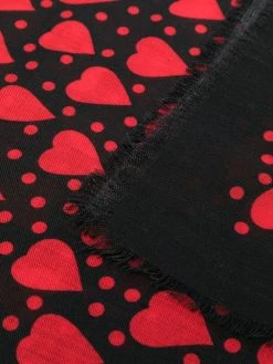 Saint Laurent two-tone heart-print scarf