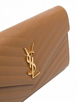 Saint Laurent logo plaque matelassé clutch