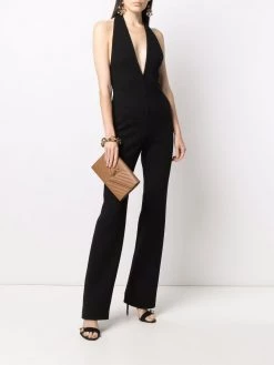 Saint Laurent logo plaque matelassé clutch