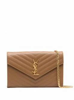 Saint Laurent logo plaque matelassé clutch
