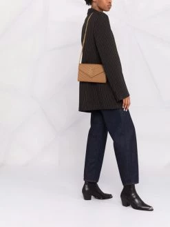 Saint Laurent logo plaque matelassé clutch