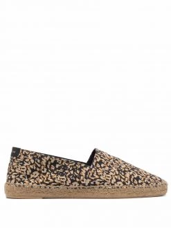 Saint Laurent abstract-pattern print espadrilles