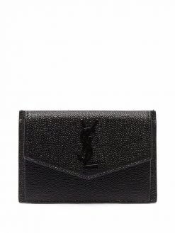 Saint Laurent textured-leather clutch