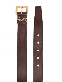 Saint Laurent logo-plaque buckle belt