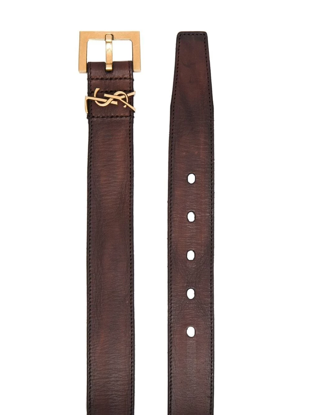 Saint Laurent logo-plaque buckle belt