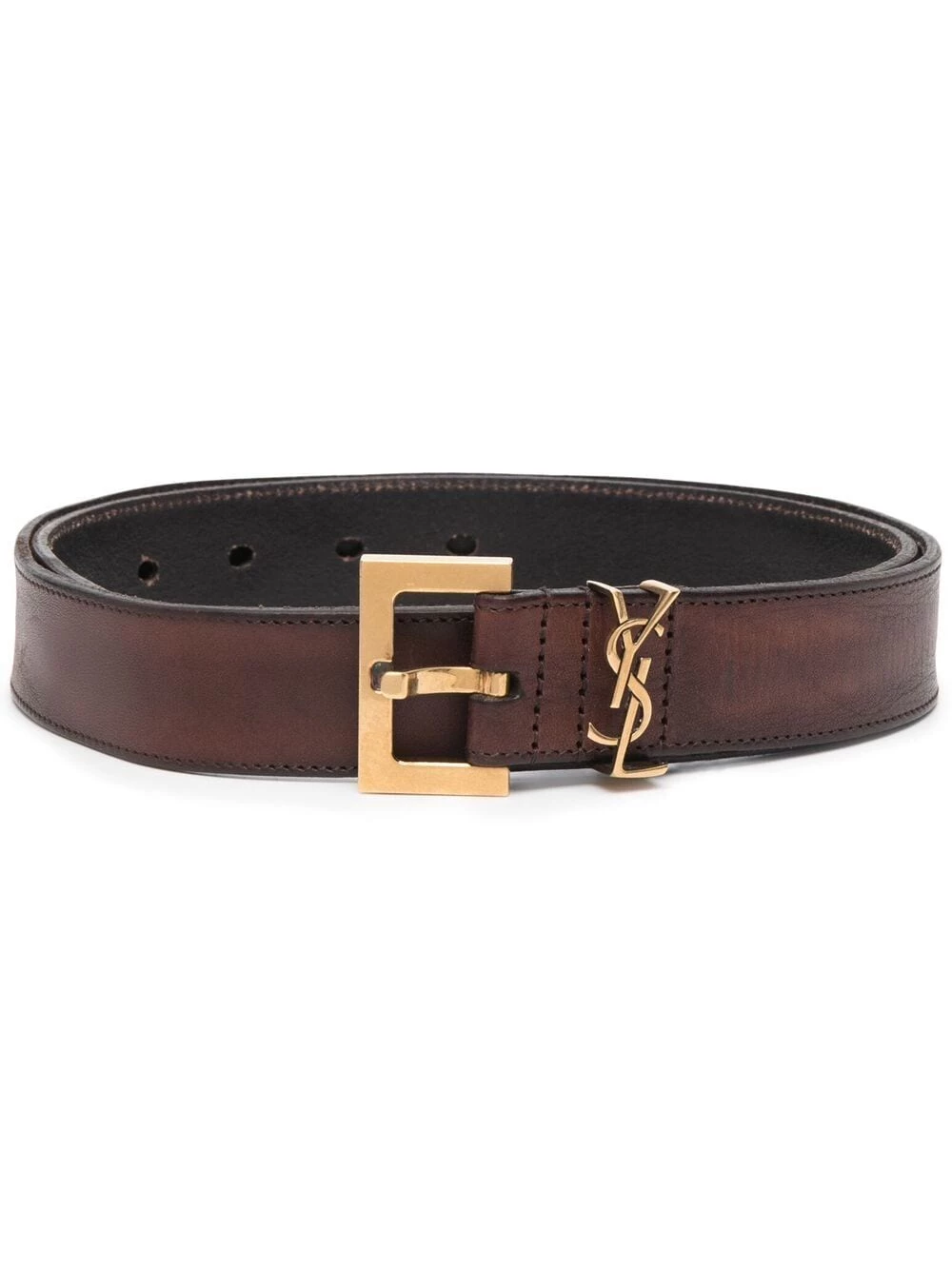 Saint Laurent logo-plaque buckle belt