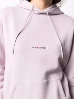 Saint Laurent logo-print drawstring hoodie