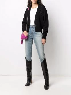 Saint Laurent sequin monogram-detail cardigan