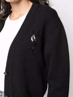 Saint Laurent sequin monogram-detail cardigan