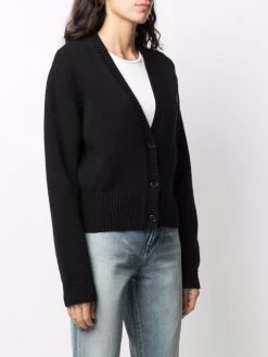 Saint Laurent sequin monogram-detail cardigan