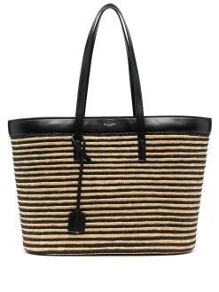 Saint Laurent woven striped tote bag