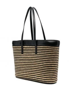 Saint Laurent woven striped tote bag