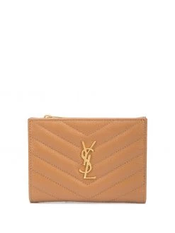 Saint Laurent Monogram logo plaque wallet