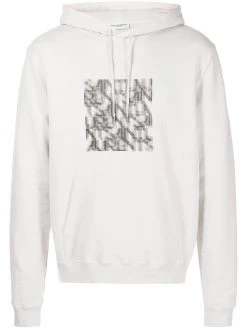 Saint Laurent optical illusion-print relaxed hoodie