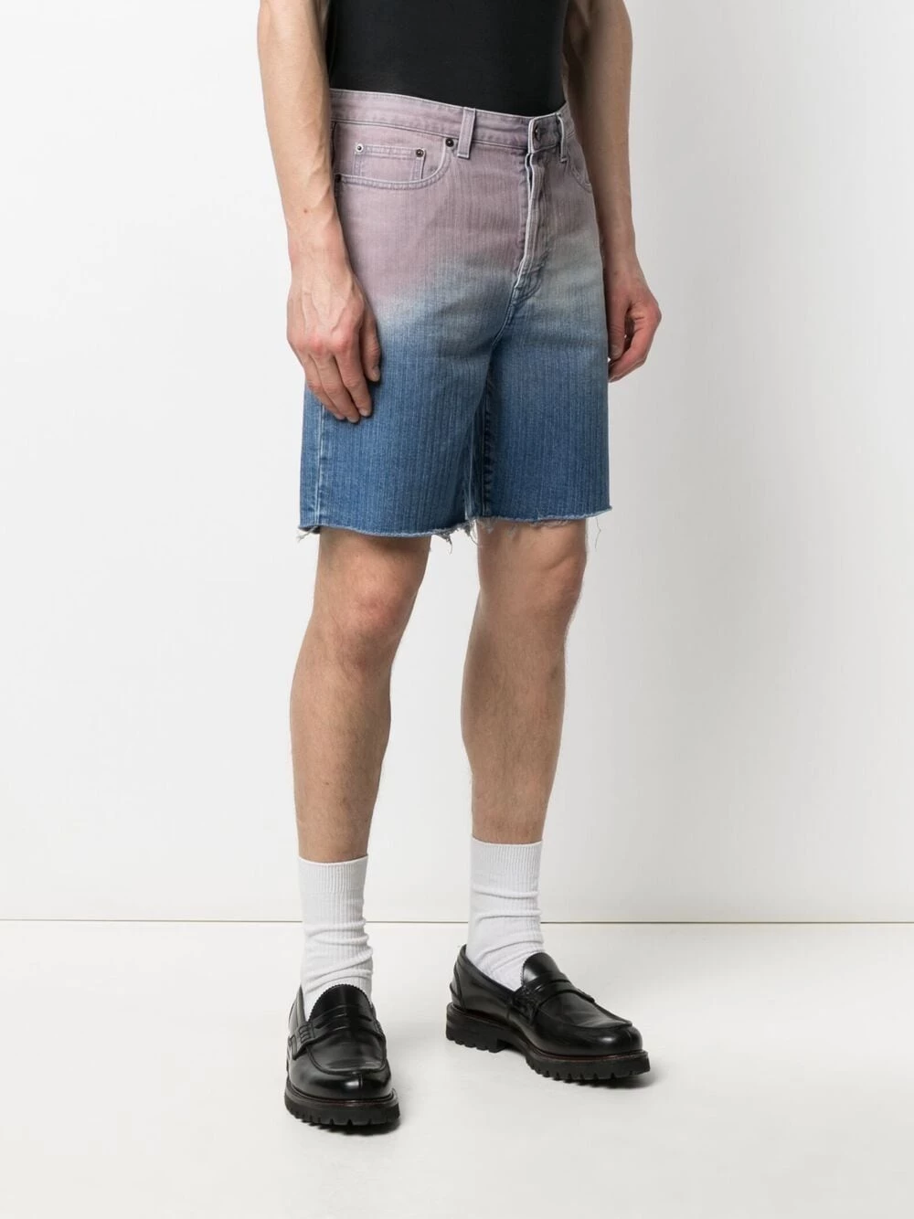 Saint Laurent gradient denim shorts