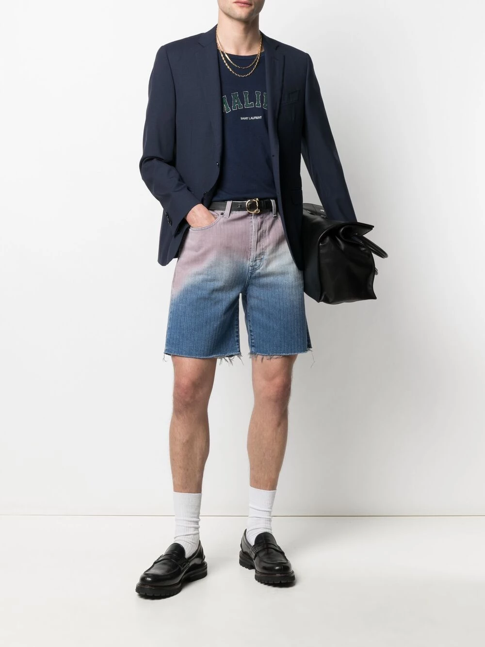 Saint Laurent gradient denim shorts