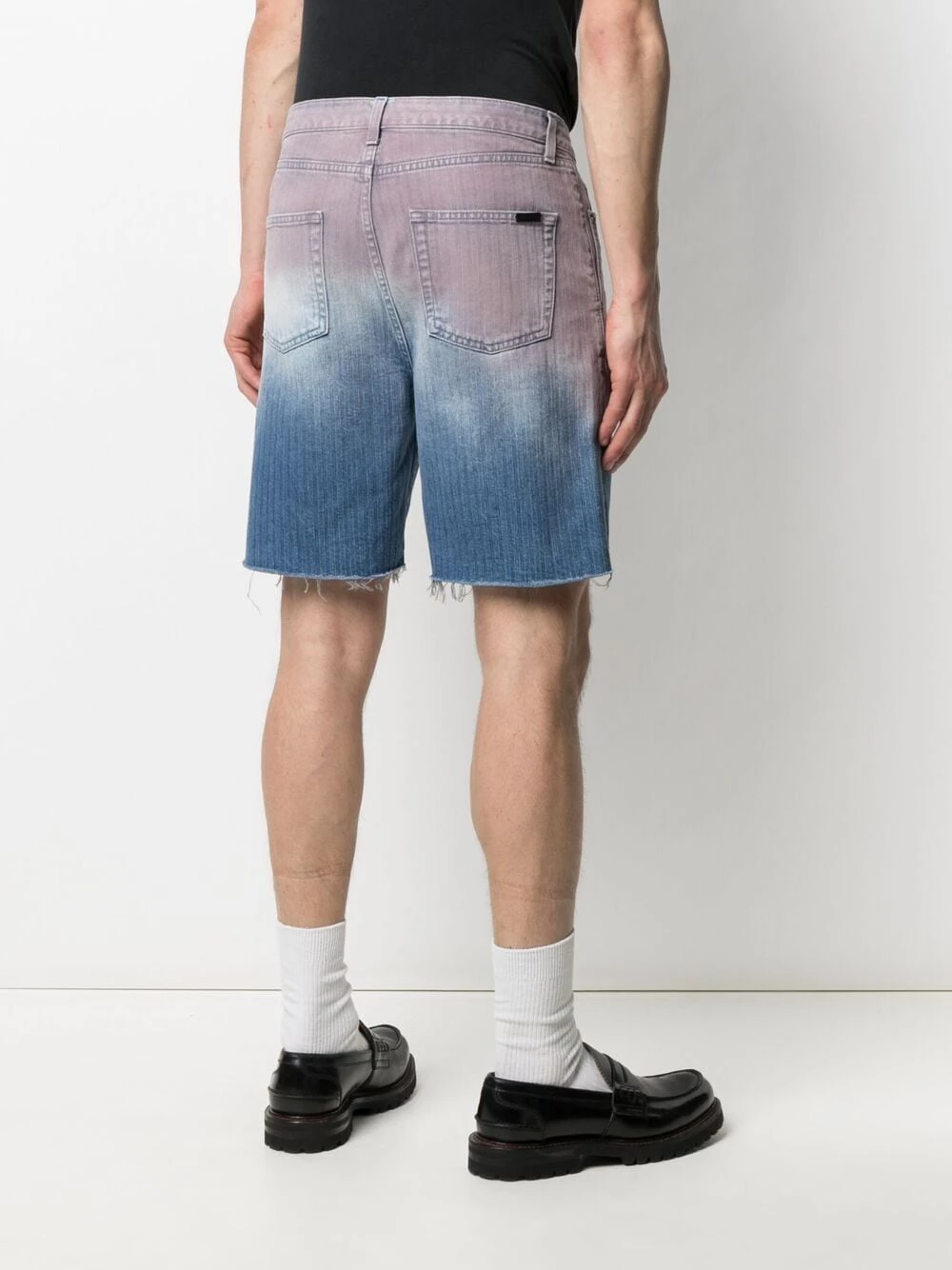 Saint Laurent gradient denim shorts