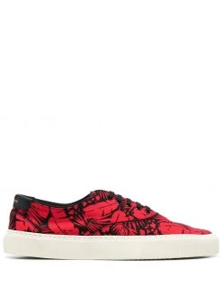 Saint Laurent botanical-print low-top sneakers