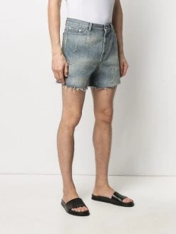 Saint Laurent faded distressed denim shorts