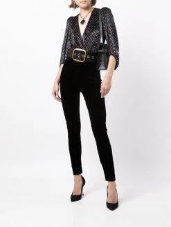 Saint Laurent high-waisted tailored velvet leggings