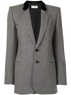 Saint Laurent houndstooth single-breasted blazer