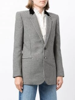 Saint Laurent houndstooth single-breasted blazer