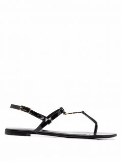 Saint Laurent Cassandra logo plaque sandals