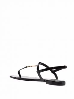 Saint Laurent Cassandra logo plaque sandals