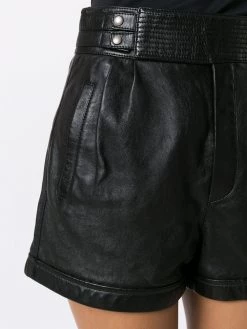 Saint Laurent high-waist leather shorts