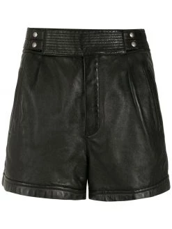 Saint Laurent high-waist leather shorts