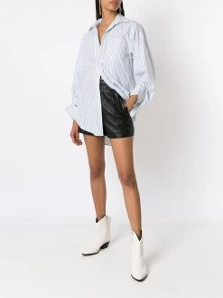 Saint Laurent high-waist leather shorts