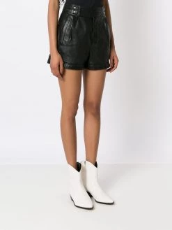 Saint Laurent high-waist leather shorts