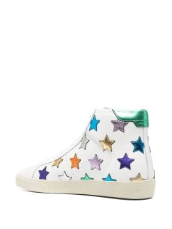 Saint Laurent metallic-star leather sneakers