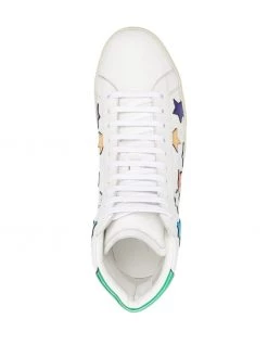 Saint Laurent metallic-star leather sneakers