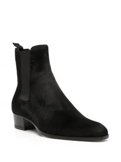 Saint Laurent Wyatt 40mm pony hair Chelsea boots