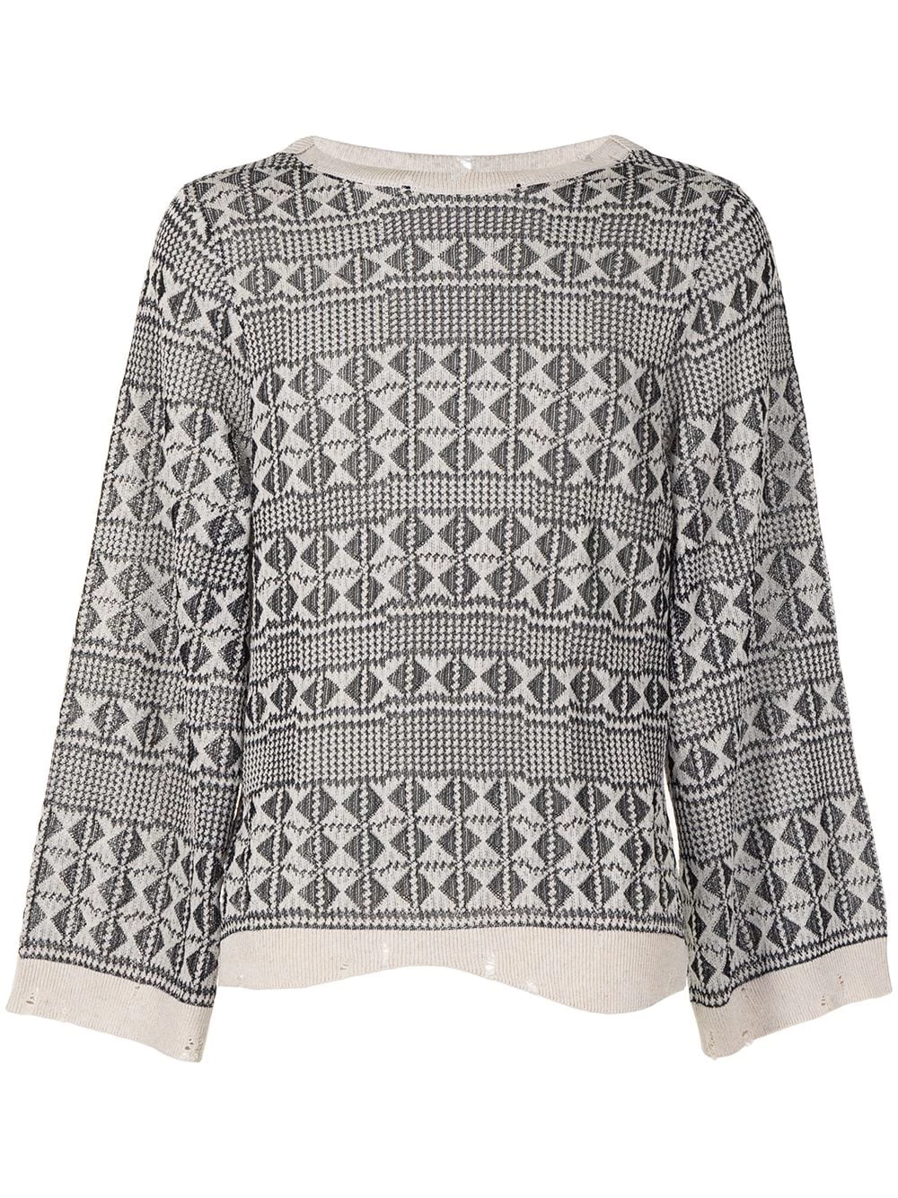 Saint Laurent geometric-pattern knitted jumper