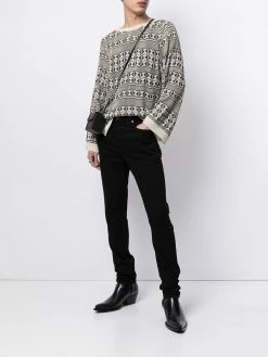 Saint Laurent geometric-pattern knitted jumper