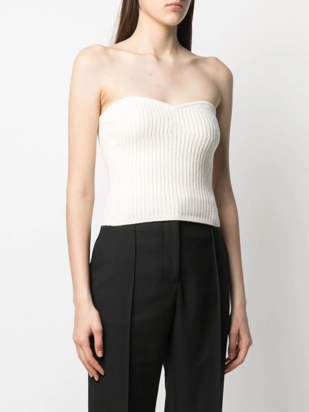 Saint Laurent ribbed strapless top