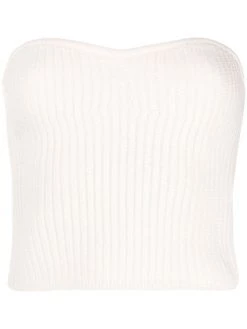 Saint Laurent ribbed strapless top