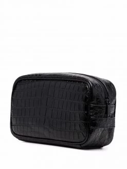 Saint Laurent embossed logo wash bag