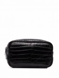 Saint Laurent embossed logo wash bag