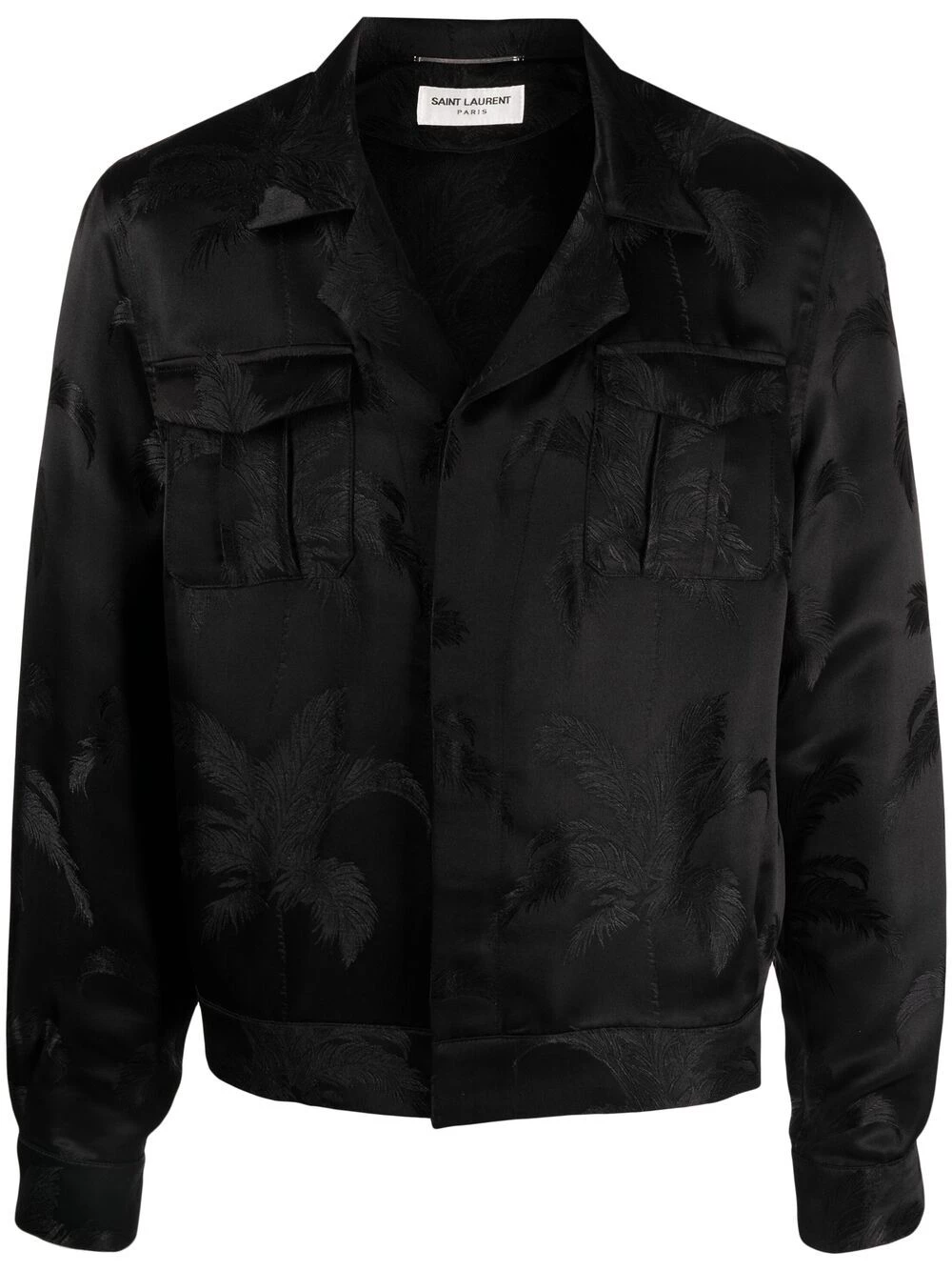 Saint Laurent palm tree print silk bomber