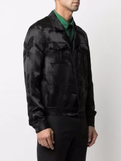 Saint Laurent palm tree print silk bomber