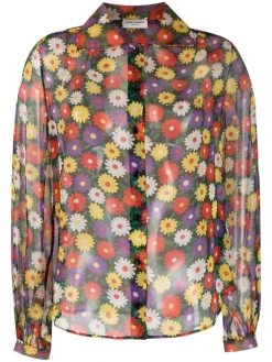 Saint Laurent silk muslin floral-print blouse