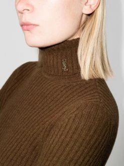 Saint Laurent roll-neck ribbed-knit jumper